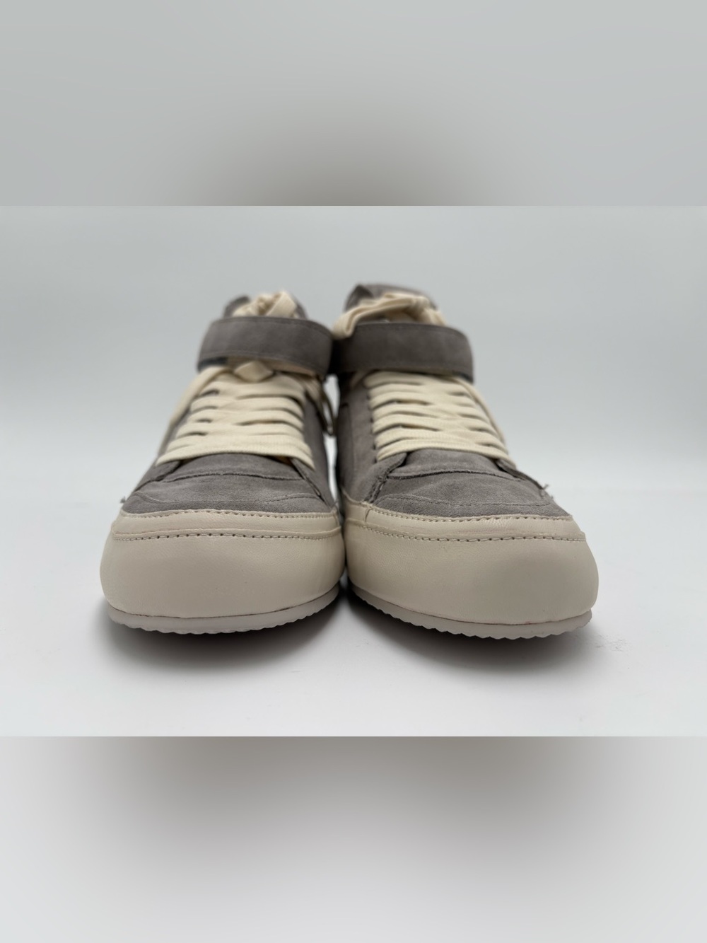 Dolce Vita Gray and Cream High-Top Sneakers with Strap